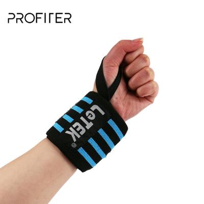 China Custom Polyester+Latex Yarn Cotton Hand Production Weightlifting Wrist Wraps for sale