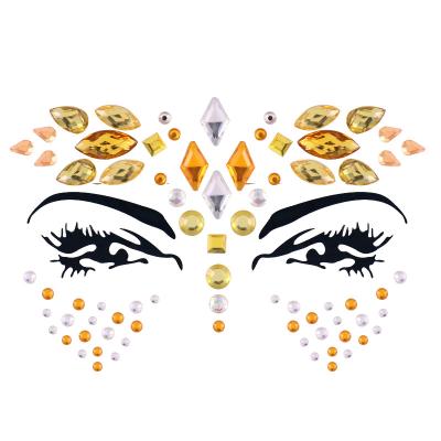 China Temporary Party Joy Custom Face Gem Festival Face Jewels Stickers Crystal Fashion Acrylic Gem Eye Body Facial Tattoo Stickers for sale