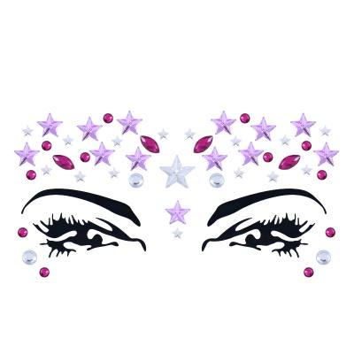 China Temporary Party Joy Festival Party Body Glitter Stickers Face Gems Rhinestone Tattoo Crystal Makeup Face Jewel Star Forehead Sticker for sale