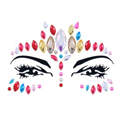 China Temporary Party Joy Makeup Masquerade Face Decoration DIY Jewelry Face Tattoo Stickers Acrylic Face Crystal Sticker for sale