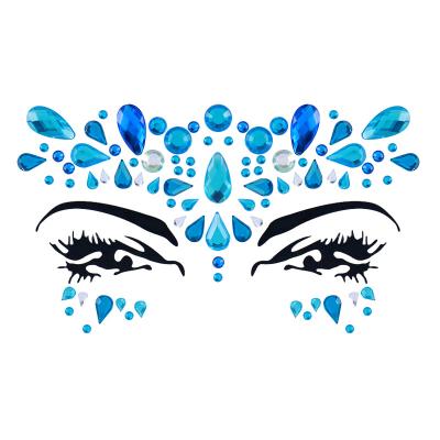 China Temporary Party Joy Charming Women Crystal Makeup Stickers Eco-friendly Acrylic Rhinestone Sticker Body Gems Temporary Tattoo Sticker for sale