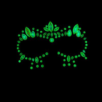 China Temporary Party Joy Face Adhesive LuminousJewels Stickers Glow in the dark Rhinestone Face Tattoo Stickers for Party for sale