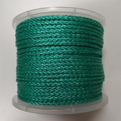 China Lightweight Floating PP Splitfilm 8 Rows Hollow Braided Rope Packing Rope Green Green Fishing Rope for sale