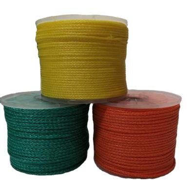 China PP Splitfilm Hollow Braided Rope Soft Colorful Floating Yellow Packing Rope For Household Use for sale