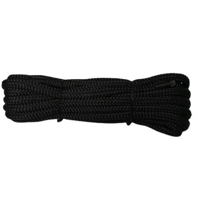 China Polyester Factory Supply Accept Custom 12mm*6m Polyester Black Double Braided Rope for sale