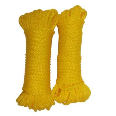 China PP Factory Customization 6mm*15.24m Polypropylene Yellow Cavity Wholesale Custom Braided Rope for sale