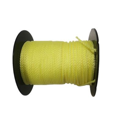 China PP China Factory Price Customized 2mm*50m Polypropylene Yellow Hollow Braided Rope for sale