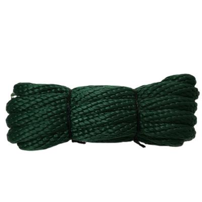 China Professional Polyester Supply Sales Accept 19mm*3.05m Green Polyester Custom Colored Solid Braided Rope for sale