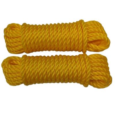 China Good Resistance UV Resistant To Chemicals Polypropylene Monofilament 3 Strand Twisted Rope Orange Rope Yellow Rope 3 Strand Orange Rope for sale