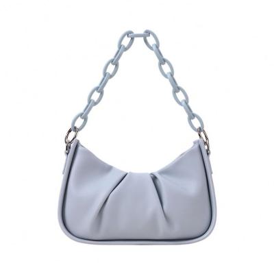 China 2022 New Fashion High Quality Cloud Bag Fold Shoulder Armpit Cross Korean Female Handbag Acrylic Chain - Body Bag for sale