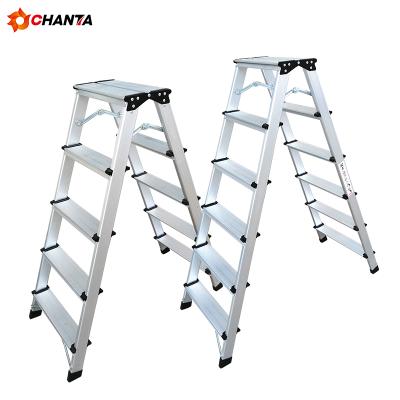 China Folding Ladders Step Up Platform Workstand Safe Hop Up Lightweight Aluminum Stool Step Ladder Folding With Non-Slip Steps for sale