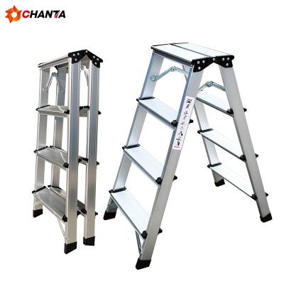 China Custom Home Universal Portable Aluminum Folding Ladder 3 Steps Household Use Step Ladder Folding Ladders for sale