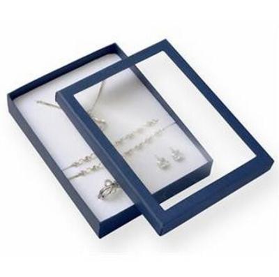 China Premium Jewelry Paper Boxes Big Set Transparent Window For Necklace Packaging for sale