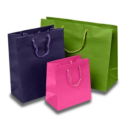 China Matte Colored Jewelry Gift Bags Aqueous Coating Technics For Shopping for sale