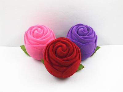 China Valentine Suede Flocking Jewelry Box , Flower Designed Velvet Storage Box For Girlfriend for sale