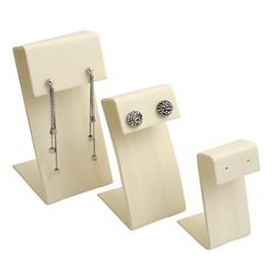 China White Leather Earring Display Stands Jewelry Combination Sets Shop Displaying for sale