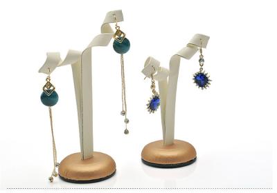 China Faux PU Leather Earring Display Stands Y Shaped Style Hanging Long Earrings for sale