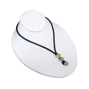 China Small White Flat Necklace Holder Stand , Long Necklace Stand Value Leatherette for sale