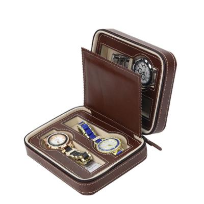 China Luxury Watch Storage Case Zipper Closing , Watch Display Case Jewelry Decoration for sale