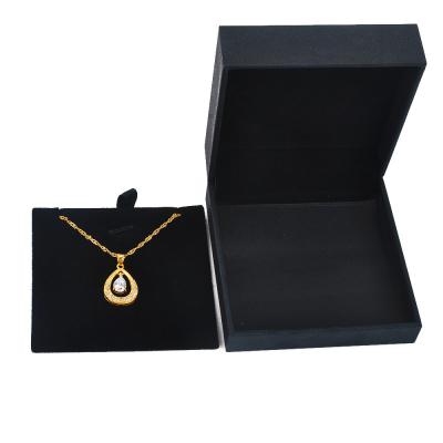 China Luxury Black Paper Golden Chain Box Packing / Necklace Jewelry Box for sale