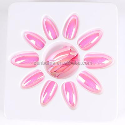 China Artificial Flexibility Holographic Senboma Stiletto Fake Nails With Unique Surface for sale