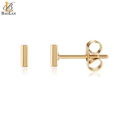 China Fashionable New Design Stainless Steel Silvery Round Bar Gold Minimalist High Quality Stud Earrings Hot Selling Gift for sale