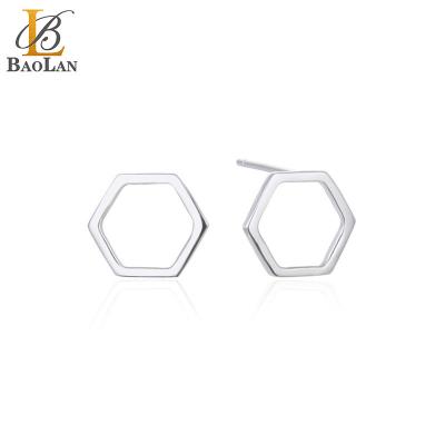 China Small Cute Trendy Fashion High Quality Stock Hexagon Earrings Cute Stainless Steel New Design Hot Selling Gift for sale