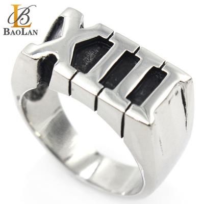 China High Quality Men's Roman Numeral Thirteen Ring Vintage Stainless Steel New Design Hot Selling Gift for sale