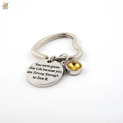 China BAOLAN JEWELRY Stainless Steel New Fashionable Hot Selling Design Gift Of Key Chains High Quality Birthstone You Were Given This Stron Of Life for sale