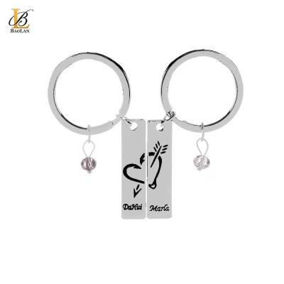 China BAOLAN JEWELRY Stainless Steel Design Romantic Hot Selling Gift New High Quality Key Chains Valentine Couples Personalized for sale