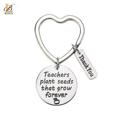 China BAOLAN JEWELRY Stainless Steel Design Fashionable Hot Selling Gift New High Quality Key Chains Thank You Inspiration Teacher Students for sale