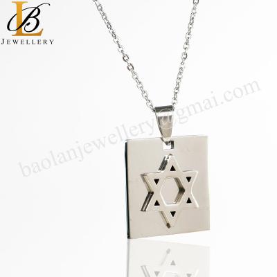 China FASHIONABLE Star Of David Stainless Steel High Polished BAOLAN Pendant Necklace JEWELRY good in stock for sale