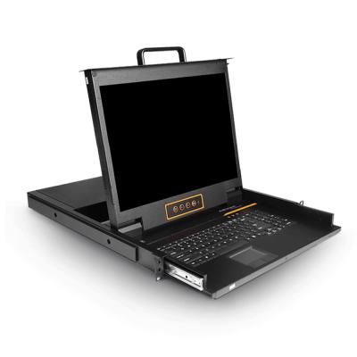 China Chinese Manufacturer DVI Interface Single Rail 19 Inch LCD Kvm Console Quality Top Video Drawer Kvm for sale