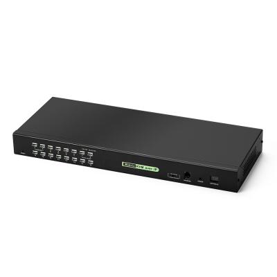 China New Rackmountable 2021 Style 1920 x 1080 1-Local/2-Remote Access 16 Port IP Cat5 Kvm 16 Port for sale