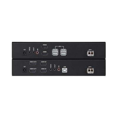 China Usb 4K@60Hz Dual Hdmi Point To Point Left Design 1 Point To Point KVM Extender 2021New Over Fiber Kvm Extender Solution for sale