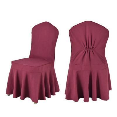 China Jacquard Wine Red Spandex Wedding Dining Chair Cover for sale