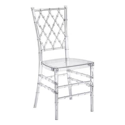 China EUROPEAN Clear Acrylic Resin Chair Party Banquet Plastic Wedding Crystal Chiavari Resin Chair for sale