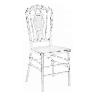 China Modern Cheap Acrylic Napoleon Chair Wedding Banquet Chair Resin Factory Price Foshan Party Plastic Chair for sale