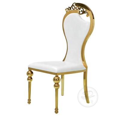 China Contemporary Luxury Banquet Stainless Steel Chair Gold Wedding Event Party Chair for sale