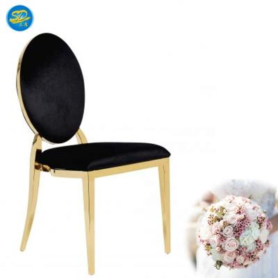 China Modern hot sale factory price round hotel banquet event party stainless steel wedding back chair for sale