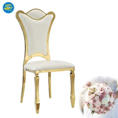 China Contemporary Gold Painting Stainless Steel Luxury Hotel Wedding Party Chair Gold Chair for sale