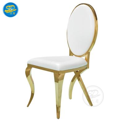 China Hotel Chair New Design Furniture Stacking Rose Gold Stainless Steel Chair For Hotel Banquet Wedding Event for sale