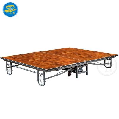 China Commercial Mobile Hotel Folding Mobile Stage Furniture Dance Floor Stage 1830*2440mm for sale