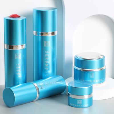 China Cosmetic Luxury Skin Care Packaging Cream Jar 50g Serum Custom Pump Spray Glass Aluminum Bottles for sale