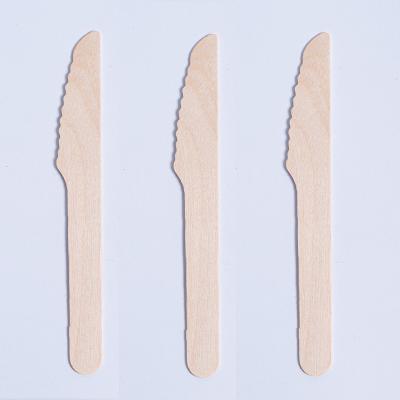 China SPT 140mm Birch Wood Knives Disposable Eco Friendly Stored Biodegradable Forks Spoon Knife Biodegradable Wooden Disposable Spoon Knife for sale