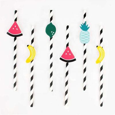 China Fashion Wholesale Decoration Fruit Party Supplies Hot Selling Biodegradable Paper Straws for sale