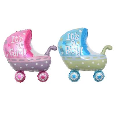 China 2021 Party Decoration Mini Aluminum Cute Baby Birthday Car Stroller Foil Balloon High Quality Wholesale for sale