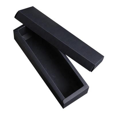 China Recyclable Custom Logo Printed Black Long Thin Paper Packaging Box for sale