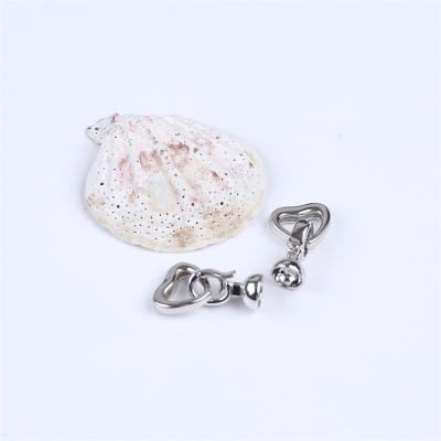 China FASHIONABLE 925 Silver Wholesale Necklace or Bracelet Clasp Heart Button DIY Bead Jewelry Making Accessories for sale