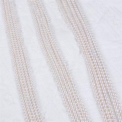 China Jewelry Making Good Quality AAA Round Loose Shape White Pearl Strand Necklace for sale